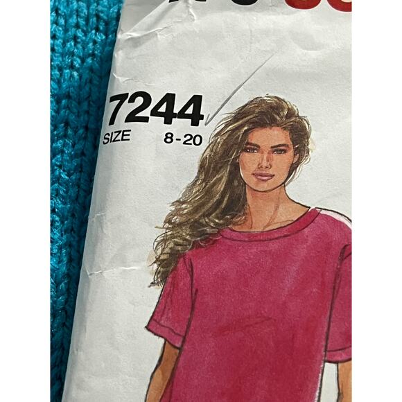 Simplicity 7244 Sewing pattern tshirt tank top pants slim leg 1990s size 8-20 - Picture 2 of 5